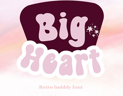 Big Heart ; retro bubbly font