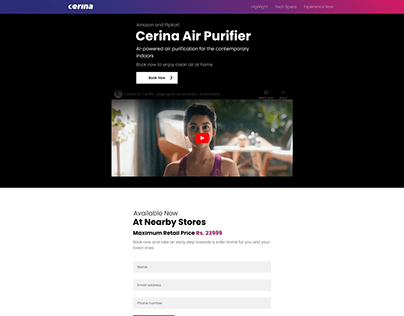 Cerinalabs website design for air purifier products