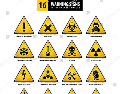 vector set of warning signs