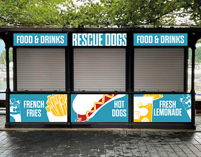 Food Kiosk for Dog Rescue. Street food kiosk design.