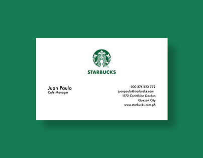 Starbucks business card