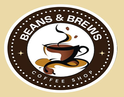 BEANS & BREWS COFFEE SHOP LOGO