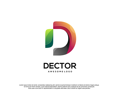 Dector letter d colorful logo