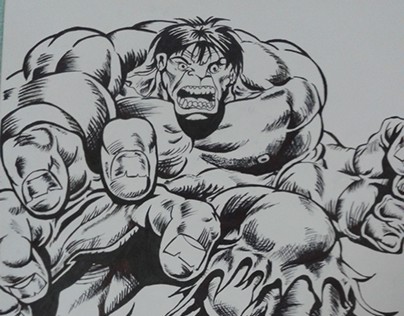 Hulk Illustration (Pen and Marker )