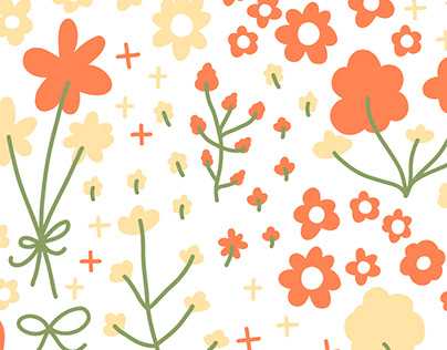 Orange Florals Pattern
