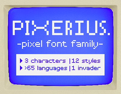 PIXERIUS pixel font family