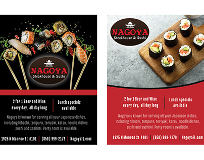 Mock ads for Nagoya Sushi