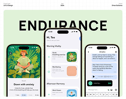 Endurance | Mental Health App | UX/UI