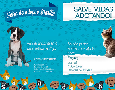 Post for animal adoption Poster para adoção animal.