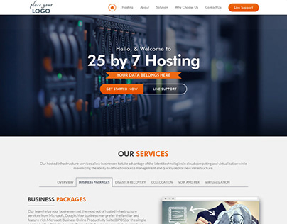 Hosting service homepage template