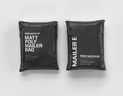 Free Matte Poly Mailer Bag Mockup