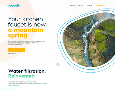 Re-design of landing product page for client "AquaLiv"