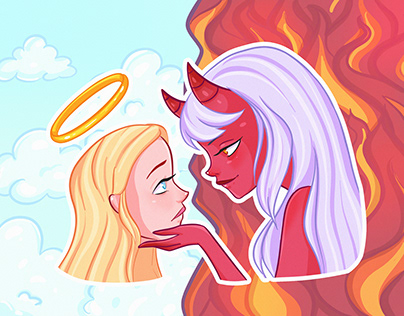 Stickers for messenger Angel & Demon