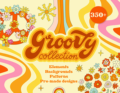 Groovy vector collection inspo by Retro 70s