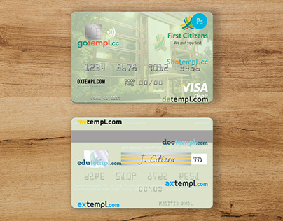 Trinidad and Tobago First Citizes Bank visa card