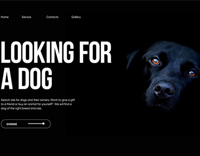 First screen for the luxury dogs site