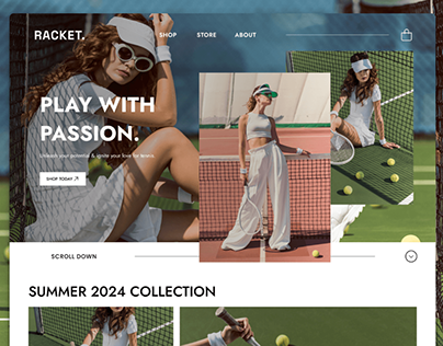 Racket | Tennis Attire Brand Landing Page | UX / UI