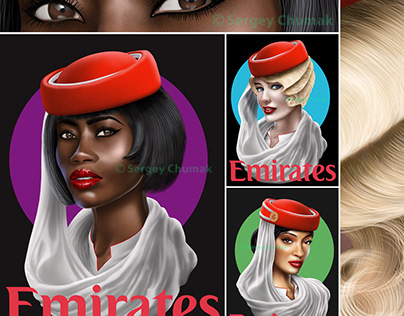 Stylized images for Air Emirates.