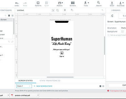 "SuperHuman" App prototype