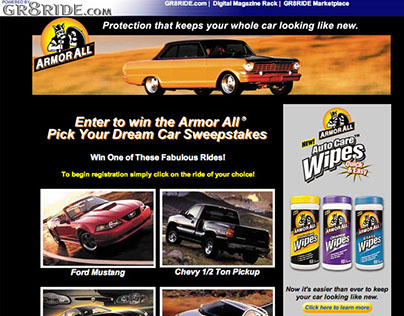 Armor All Gr8Ride Sweepstakes - Web Design