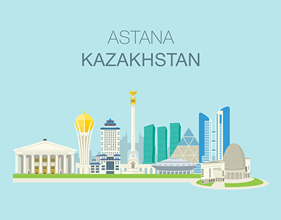 Astana city landscape illustration | 2016-2017