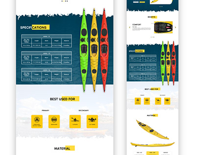 Kayak / Squirt (Baffin) Boats Website UI Design Service