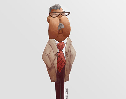 Grumpy Indian Banker Character Design