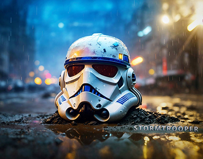 Digital Art - Star Wars / Stormtrooper Helmet / AI