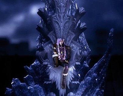 Final Fantasy XIII-2 Caius Ballad sits on the throne