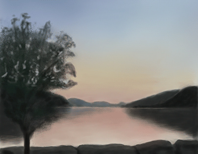 View from Nordfjordeid (digital painting)