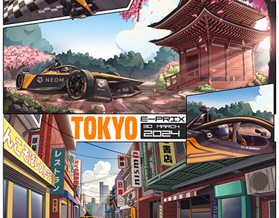 2024 Tokyo E-Prix Poster For McLaren FE Team