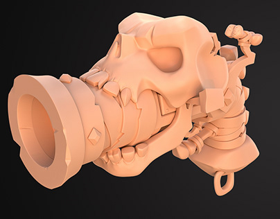 Project thumbnail - Pistol of the Cursed Cranium - High Poly 3D Model