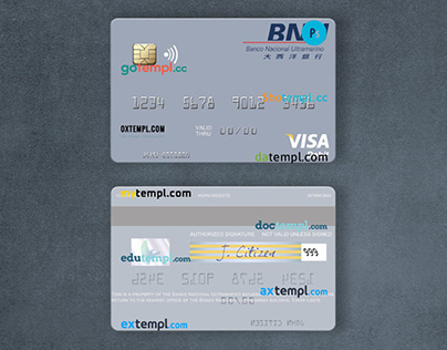 Timor-Leste Banco Nacional Ultramarino visa card