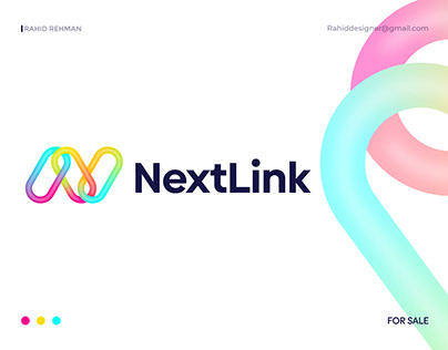 Next Link logo ( N + Chain + Link ) Creative logomark.
