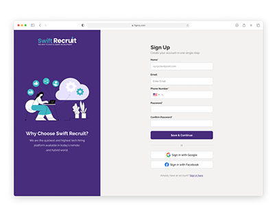 Swift Recruit Sign Up Form