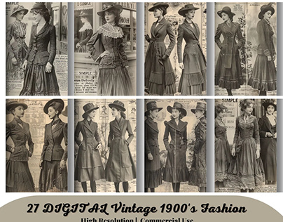 DIGITAL Vintage 1900's Fashion Ephemera