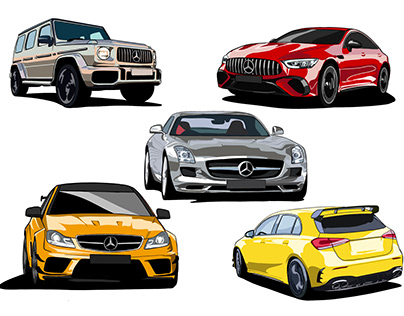 Stylised Mercedes Illustrations