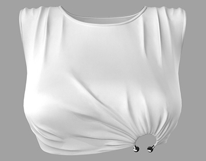 Sleeveless Ring Bottom Crop Top Low-poly 3D model