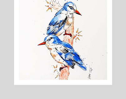 Bird - Pen and Watercolor art ✍️🖌️