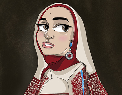 girl with pearl earring from ramallah