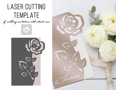 Laser cutting template of wedding invitation
