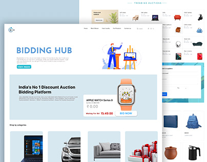 Bidding Website Landing Page Design