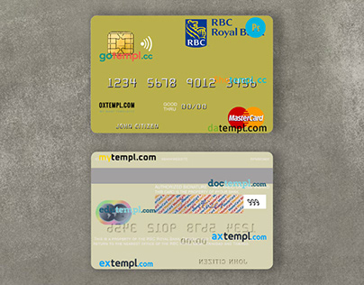 Trinidad and Tobago RBC Royal Bank mastercard template