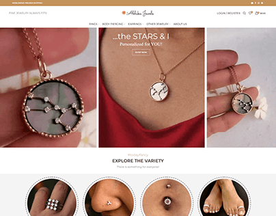 Shopify Website Design for a Etsy based Jewelry Shop