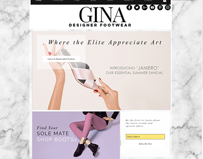 GINA Designer Footwear Website Remodel