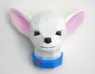 DIY papercraft template: Chihuahua trophy