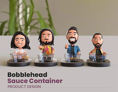 Bobblehead Sauce Container Product Design