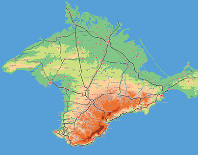Карта Крыма в векторе / Map of Crimea in vector