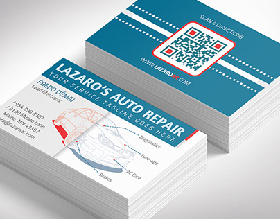 Auto Repair Shop Business Card Template for Canva