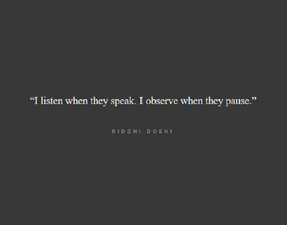 Riddhi Doshi: Quotes and Website Content